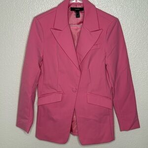 Forever 21 Vibrant Pink Blazer Jacket with shoulder pads